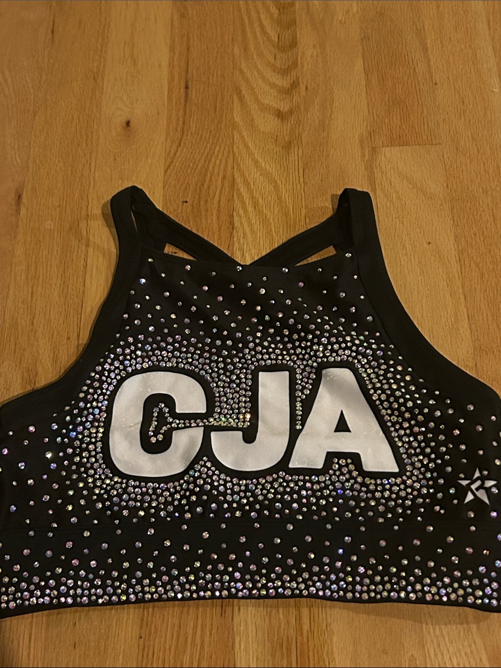 CJA Embellished Black Sports Bra Top